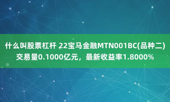 什么叫股票杠杆 22宝马金融MTN001BC(品种二)交易量0.1000亿元，最新收益率1.8000%