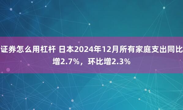 证券怎么用杠杆 日本2024年12月所有家庭支出同比增2.7%，环比增2.3%